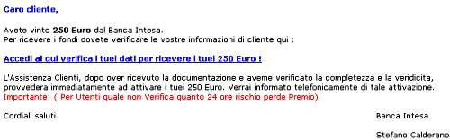 Phishing banca intesa