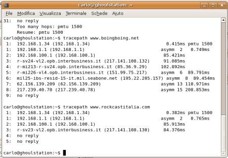 Traceroute problema adsl telecom